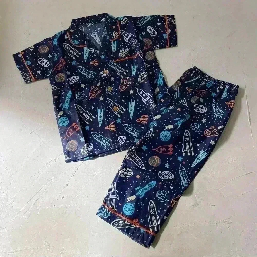 Kids space rocket pajamas unisex NEW without tags
